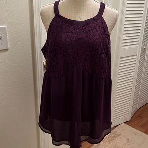 Torrid 1 Peplum lace tank